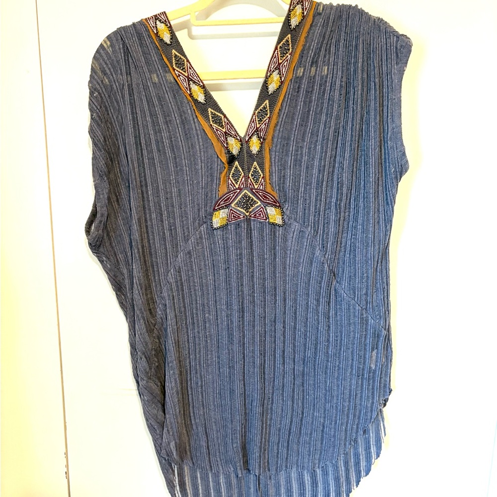 Free People gauze beaded tunic